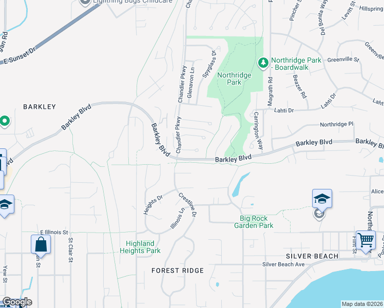 map of restaurants, bars, coffee shops, grocery stores, and more near 3441 Deer Pointe Court in Bellingham