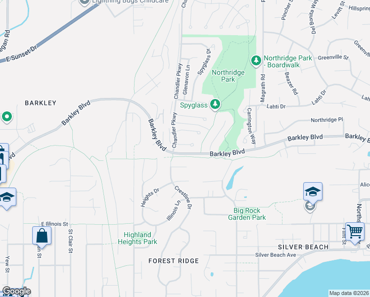 map of restaurants, bars, coffee shops, grocery stores, and more near 3441 Deer Pointe Court in Bellingham