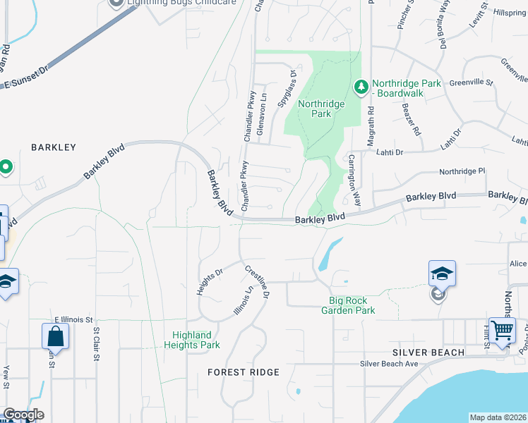 map of restaurants, bars, coffee shops, grocery stores, and more near 3441 Deer Pointe Court in Bellingham
