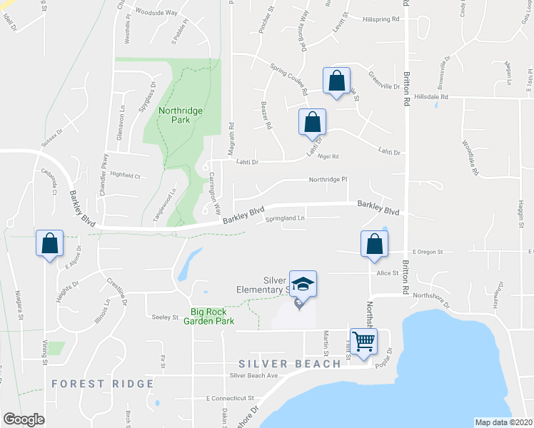 map of restaurants, bars, coffee shops, grocery stores, and more near 4007 Springland Lane in Bellingham