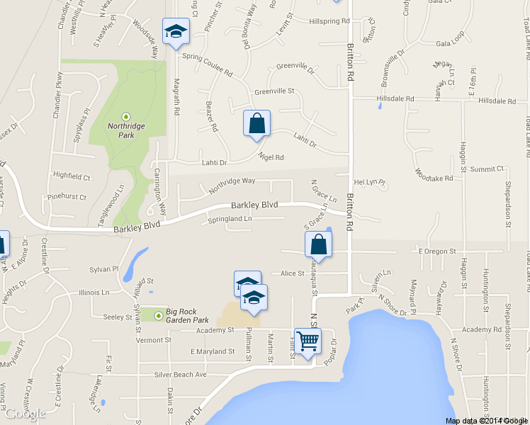map of restaurants, bars, coffee shops, grocery stores, and more near 4115 Springland Ln in Bellingham