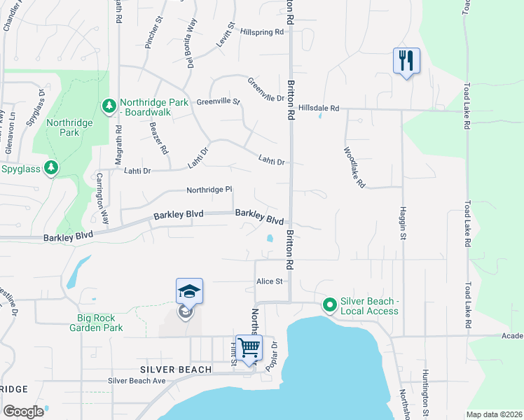 map of restaurants, bars, coffee shops, grocery stores, and more near 3595 South Grace Lane in Bellingham