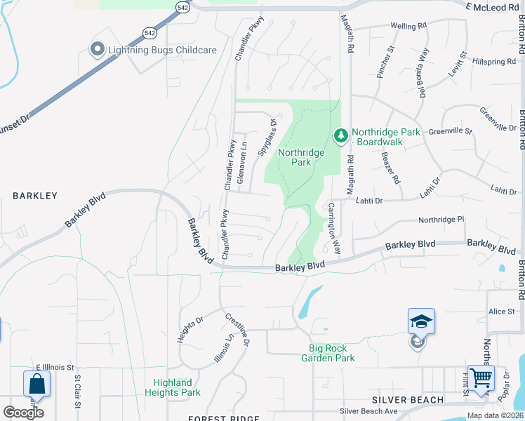 map of restaurants, bars, coffee shops, grocery stores, and more near 3445 Highfield Court in Bellingham