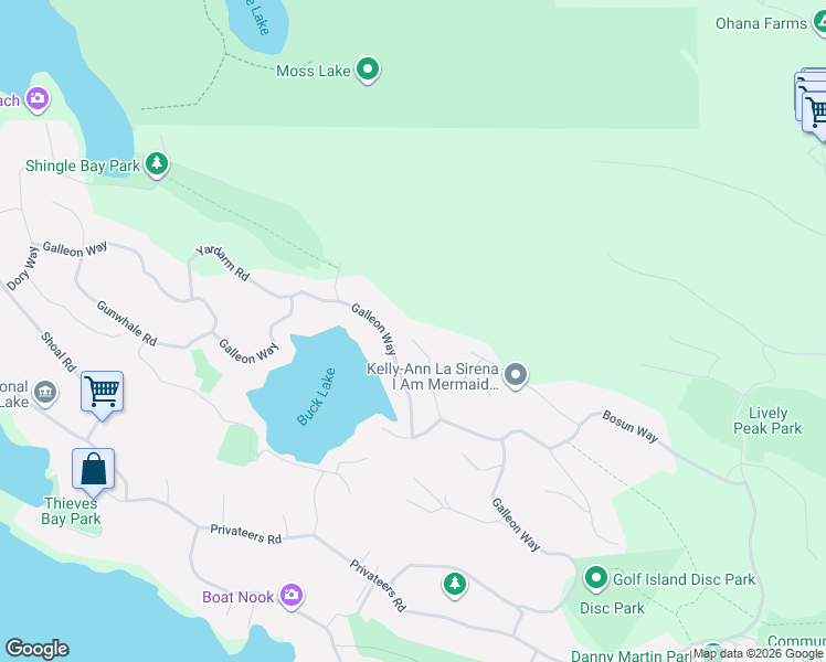 map of restaurants, bars, coffee shops, grocery stores, and more near 3600 Foc'Sle Road in Pender Island
