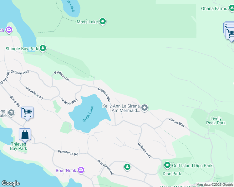 map of restaurants, bars, coffee shops, grocery stores, and more near 3604 Foc'Sle Road in Southern Gulf Islands
