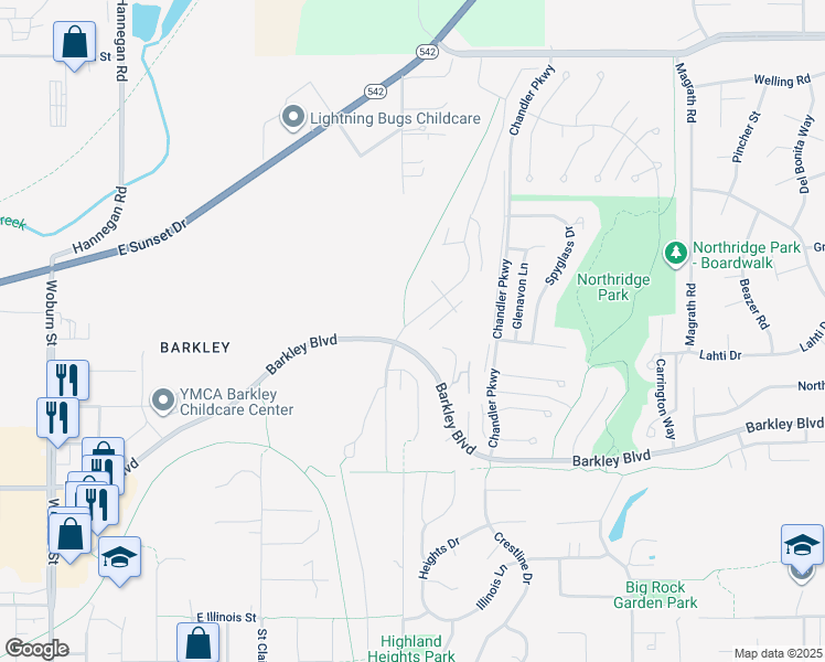 map of restaurants, bars, coffee shops, grocery stores, and more near 3307 Sussex Drive in Bellingham