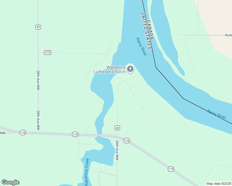map of restaurants, bars, coffee shops, grocery stores, and more near 1707 26th Avenue Northwest in Baudette