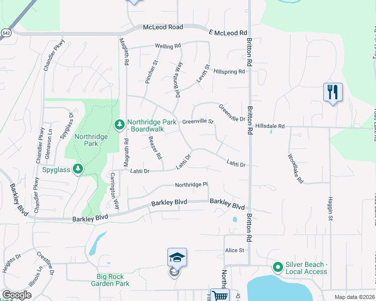 map of restaurants, bars, coffee shops, grocery stores, and more near 3719 Spring Coulee Road in Bellingham