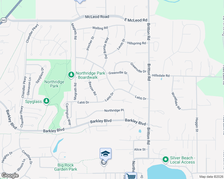 map of restaurants, bars, coffee shops, grocery stores, and more near 3719 Spring Coulee Road in Bellingham