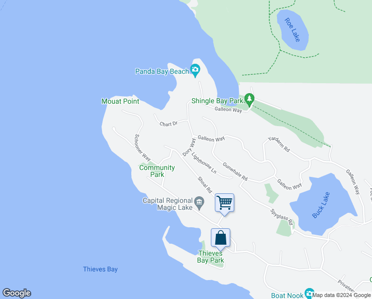 map of restaurants, bars, coffee shops, grocery stores, and more near 2602 Dory Way in Pender Island