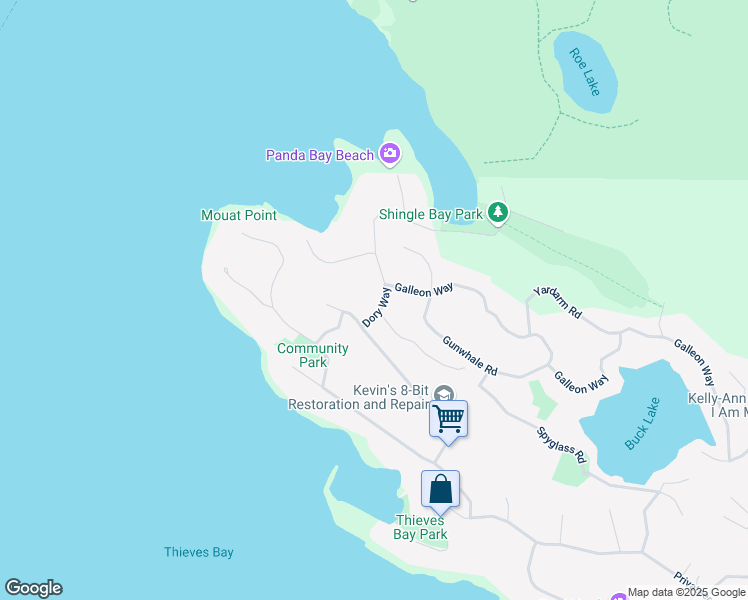 map of restaurants, bars, coffee shops, grocery stores, and more near 2604 Dory Way in Pender Island