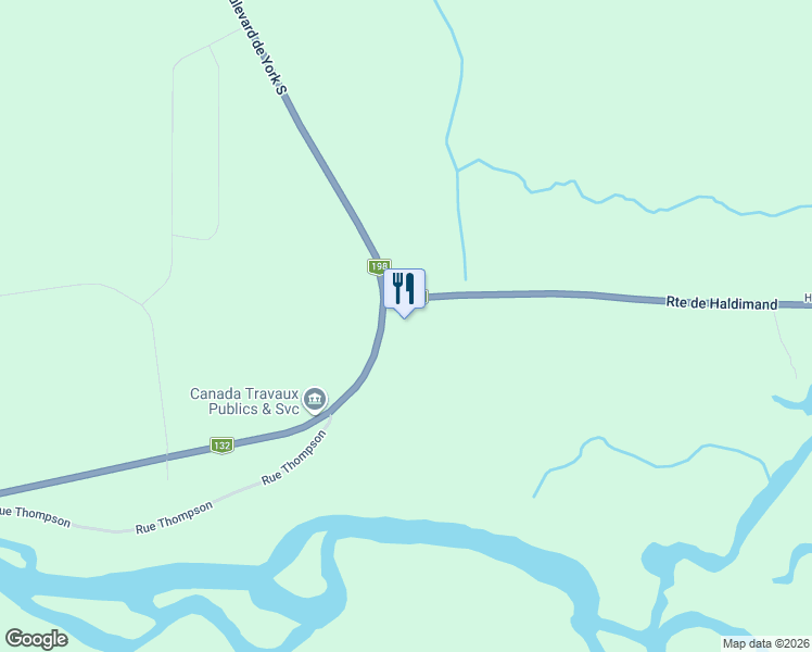 map of restaurants, bars, coffee shops, grocery stores, and more near 627 Boulevard de York Sud in Gaspé