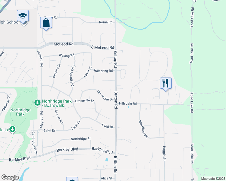 map of restaurants, bars, coffee shops, grocery stores, and more near 3782 Greenville Place in Bellingham