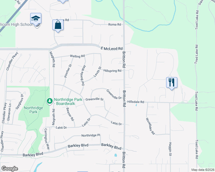 map of restaurants, bars, coffee shops, grocery stores, and more near 3785 Greenville Court in Bellingham