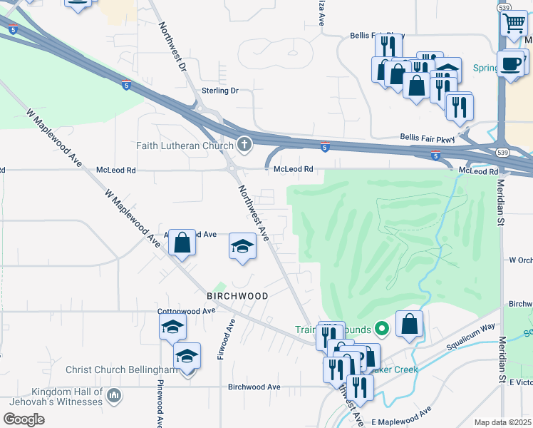 map of restaurants, bars, coffee shops, grocery stores, and more near 2690 Alderwood Avenue in Bellingham