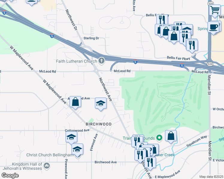 map of restaurants, bars, coffee shops, grocery stores, and more near 2690 Alderwood Avenue in Bellingham