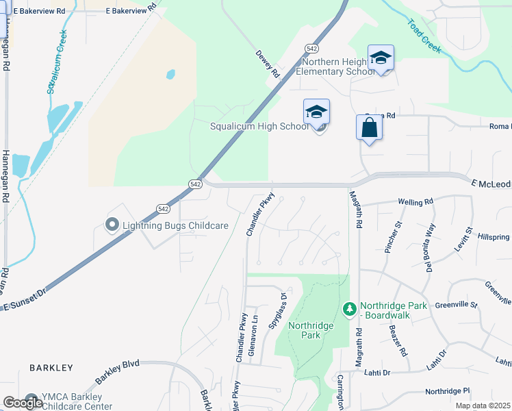 map of restaurants, bars, coffee shops, grocery stores, and more near 3712 Bristol Street in Bellingham