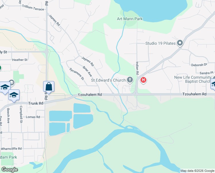 map of restaurants, bars, coffee shops, grocery stores, and more near 5803 Brier Avenue in Duncan