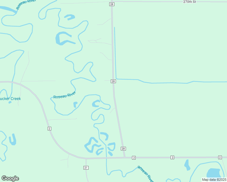 map of restaurants, bars, coffee shops, grocery stores, and more near 26729 County Road 28 in Roseau