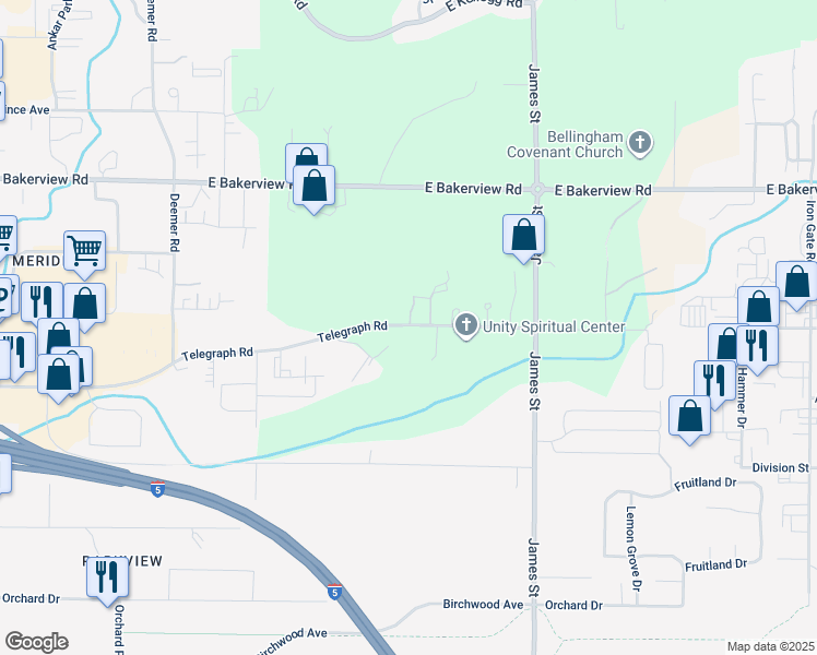 map of restaurants, bars, coffee shops, grocery stores, and more near 4020 Belltown Court in Bellingham