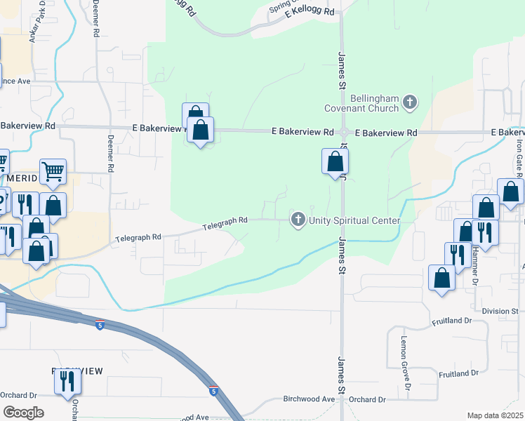 map of restaurants, bars, coffee shops, grocery stores, and more near 4020 Belltown Court in Bellingham
