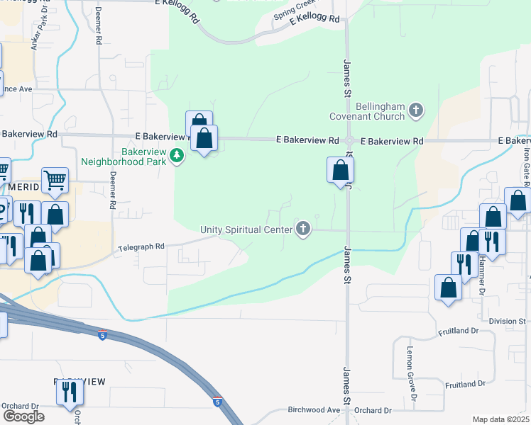 map of restaurants, bars, coffee shops, grocery stores, and more near 4020 Belltown Court in Bellingham