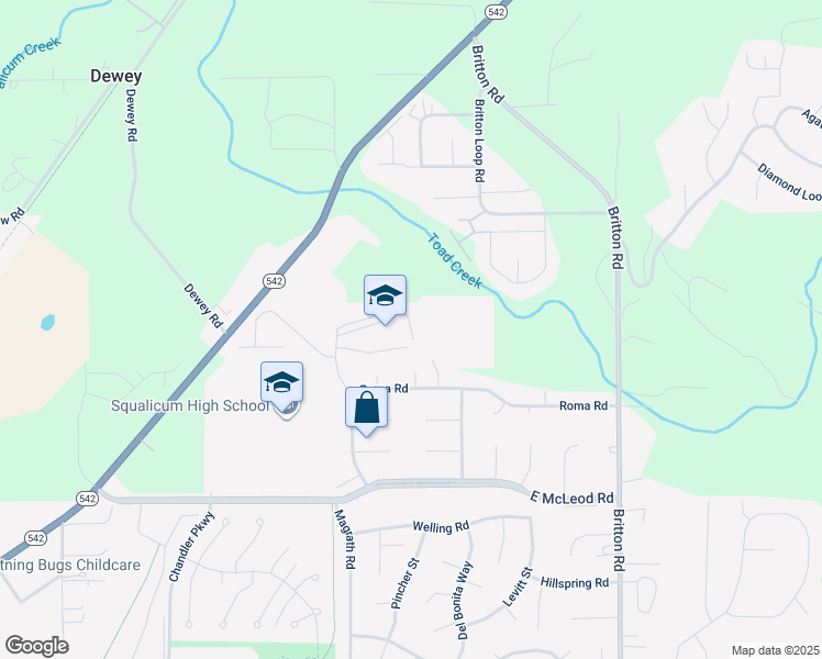 map of restaurants, bars, coffee shops, grocery stores, and more near 4000 Magrath Road in Bellingham