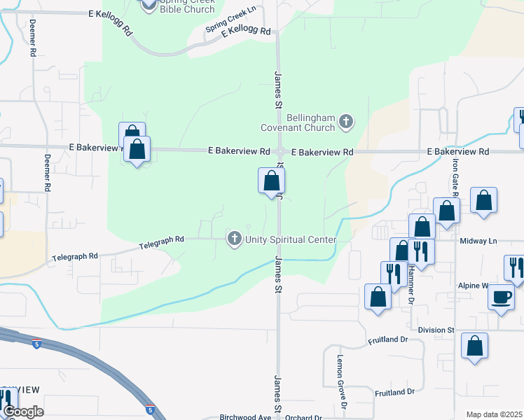 map of restaurants, bars, coffee shops, grocery stores, and more near 4043 Glengary Road in Bellingham