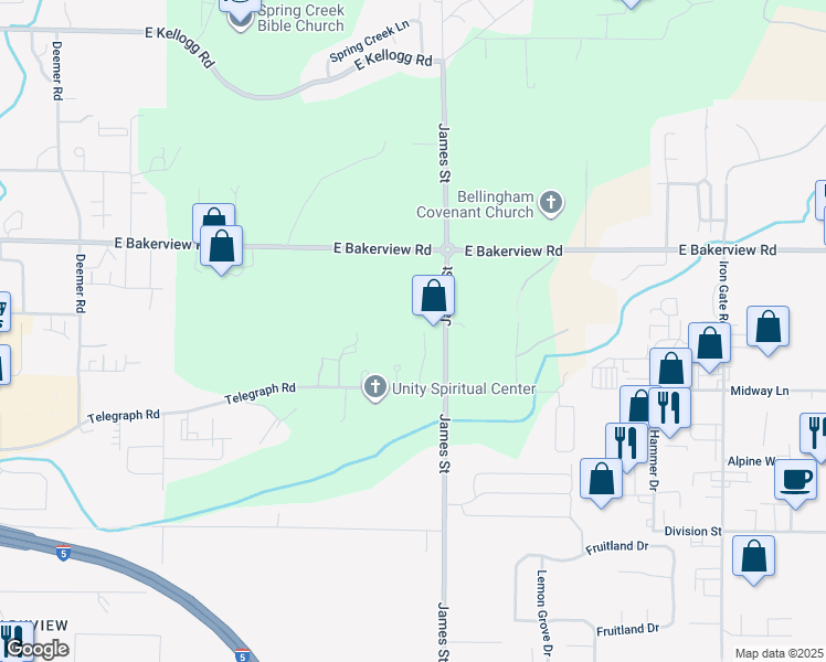 map of restaurants, bars, coffee shops, grocery stores, and more near 4043 Glengary Road in Bellingham