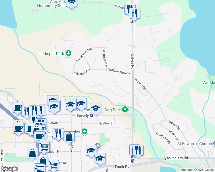 map of restaurants, bars, coffee shops, grocery stores, and more near 2371 Seine Road in Duncan