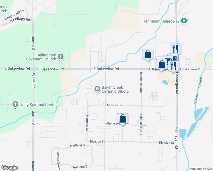 map of restaurants, bars, coffee shops, grocery stores, and more near 4040-4072 Irongate Road in Bellingham