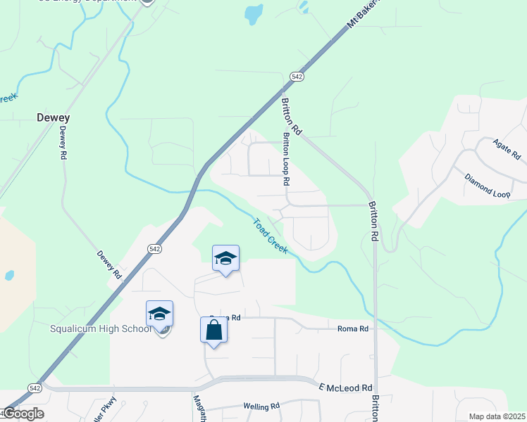 map of restaurants, bars, coffee shops, grocery stores, and more near 4075 Ava Lane in Bellingham