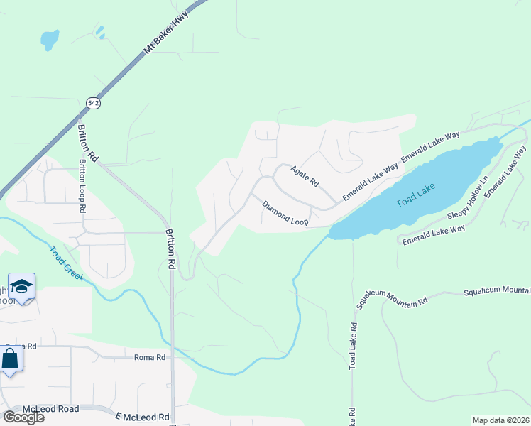 map of restaurants, bars, coffee shops, grocery stores, and more near 4116 Jade Place in Bellingham