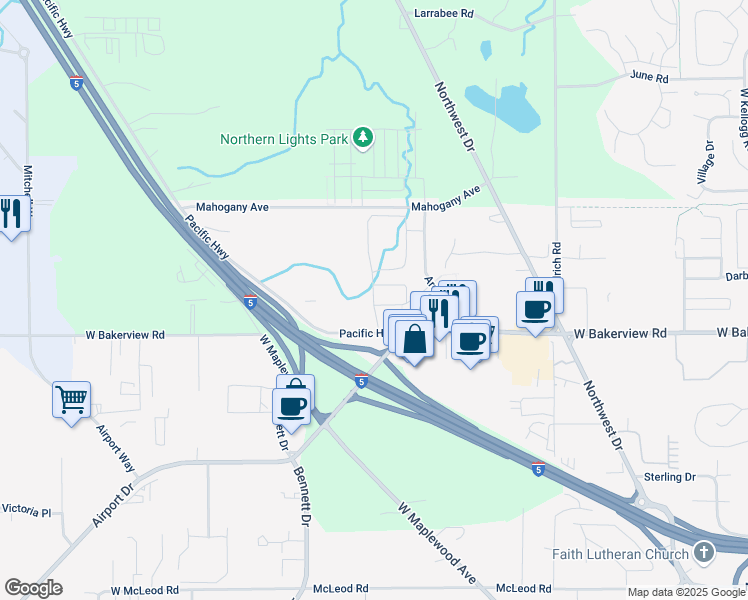 map of restaurants, bars, coffee shops, grocery stores, and more near 4125 Arctic Avenue in Bellingham