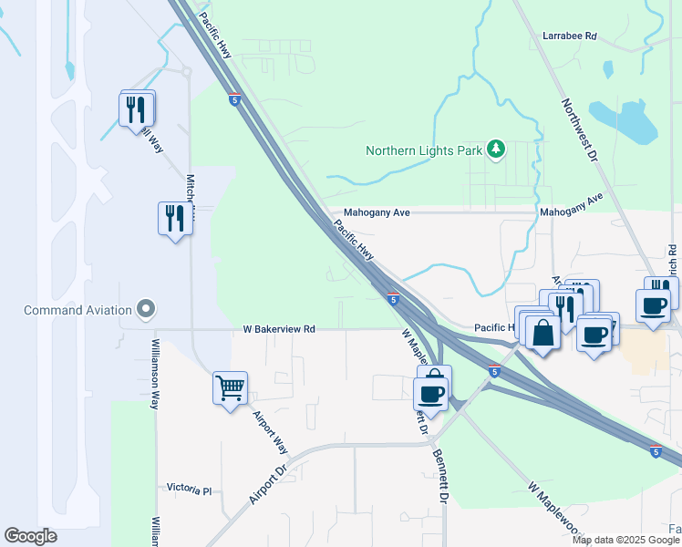 map of restaurants, bars, coffee shops, grocery stores, and more near 4167 West Maplewood Avenue in Bellingham