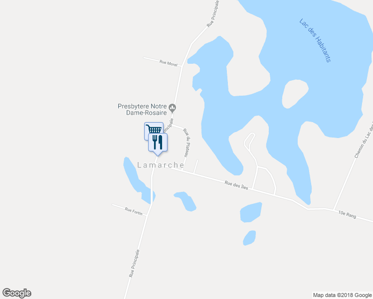 map of restaurants, bars, coffee shops, grocery stores, and more near 9 Rue du Plateau in Lac-Saint-Jean-Est
