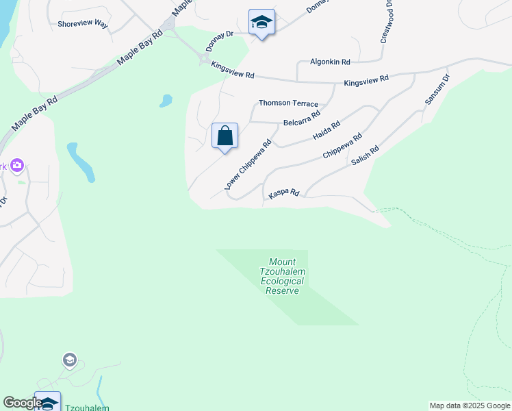 map of restaurants, bars, coffee shops, grocery stores, and more near 6121 Chippewa Road in Duncan