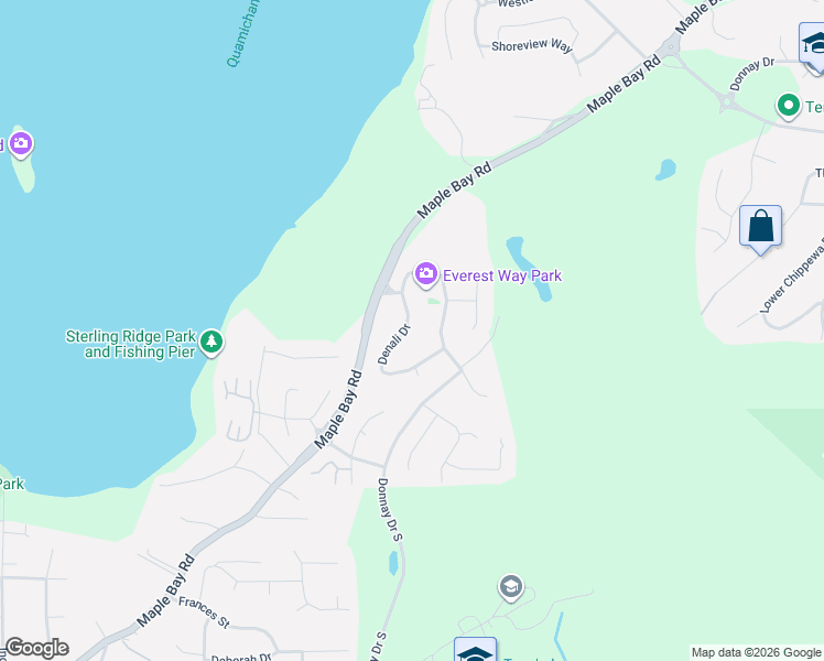 map of restaurants, bars, coffee shops, grocery stores, and more near 6140 Denali Drive in Duncan