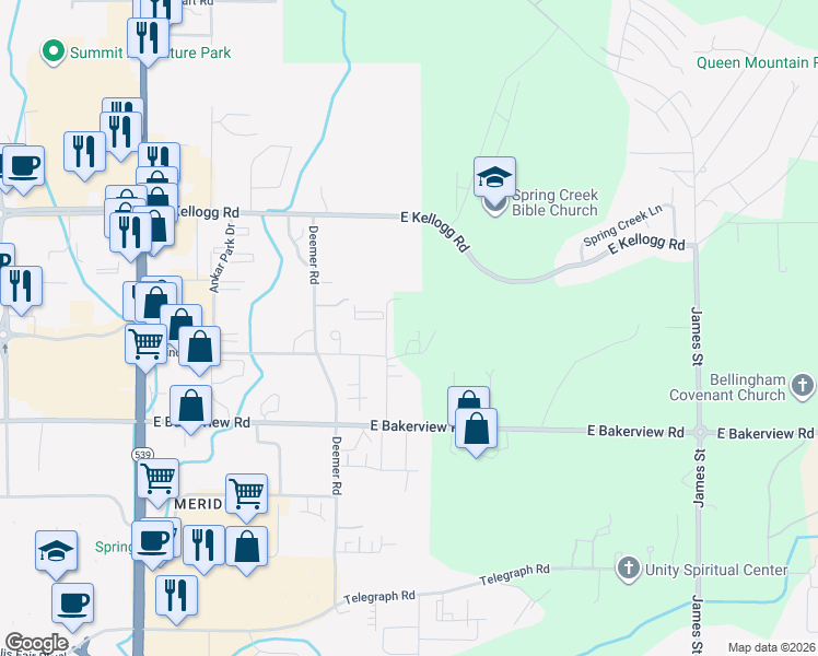 map of restaurants, bars, coffee shops, grocery stores, and more near 292 Prince Avenue in Bellingham