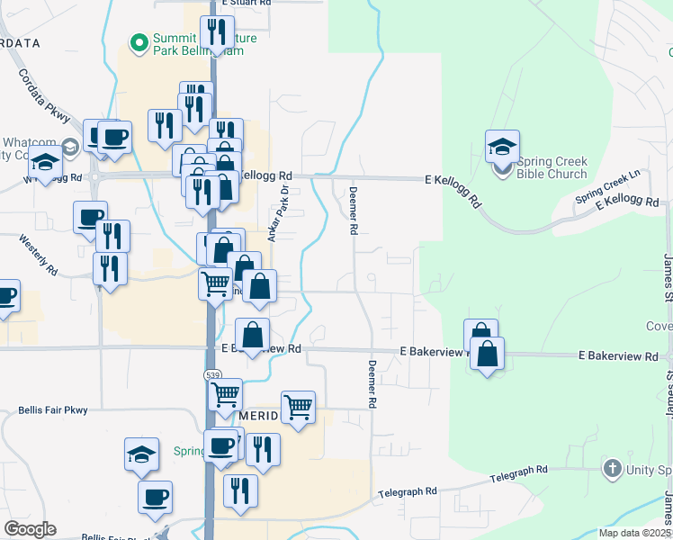 map of restaurants, bars, coffee shops, grocery stores, and more near 216 Prince Avenue in Bellingham