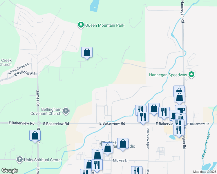 map of restaurants, bars, coffee shops, grocery stores, and more near 4268 Stonecrest Court in Bellingham