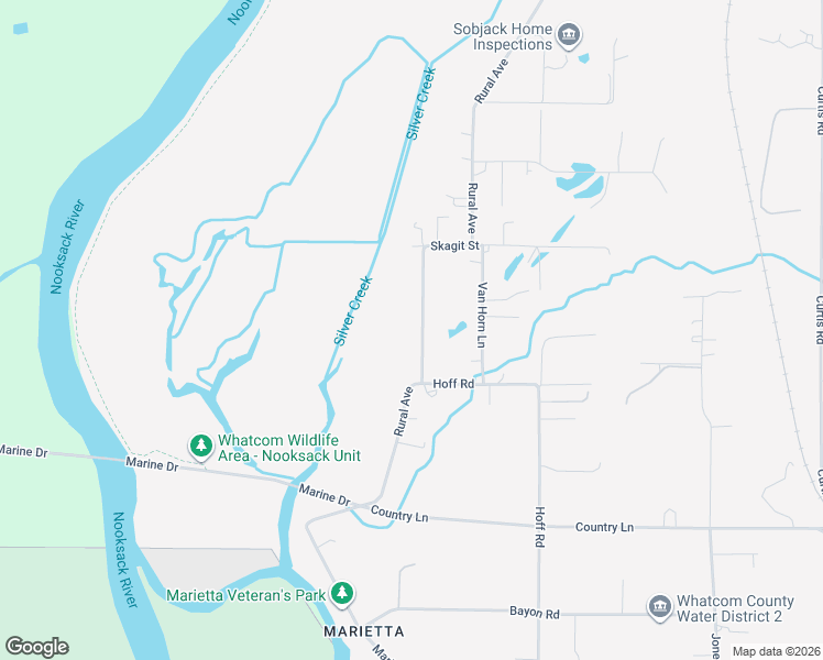 map of restaurants, bars, coffee shops, grocery stores, and more near 4241 Rural Avenue in Bellingham