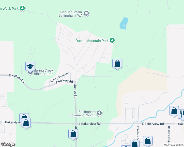 map of restaurants, bars, coffee shops, grocery stores, and more near 4266 King Mountain Road in Bellingham