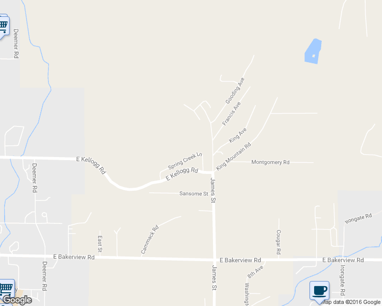 map of restaurants, bars, coffee shops, grocery stores, and more near 4253 Spring Creek Lane in Bellingham