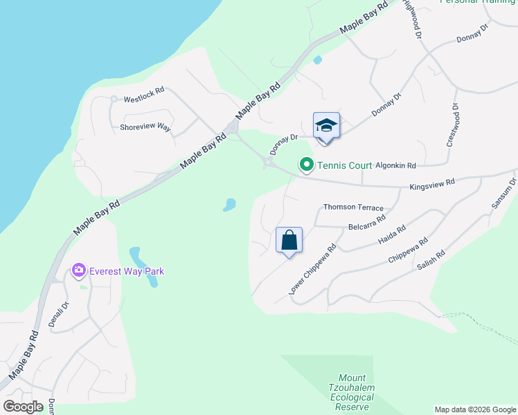 map of restaurants, bars, coffee shops, grocery stores, and more near 1580 Nimpkish Place in Duncan