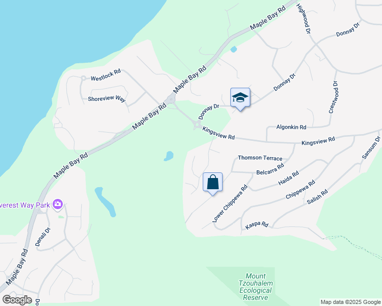 map of restaurants, bars, coffee shops, grocery stores, and more near 1576 Nimpkish Place in Duncan
