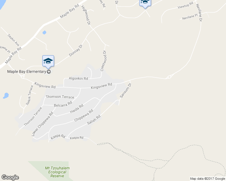 map of restaurants, bars, coffee shops, grocery stores, and more near 5973 Chippewa Rd in Duncan