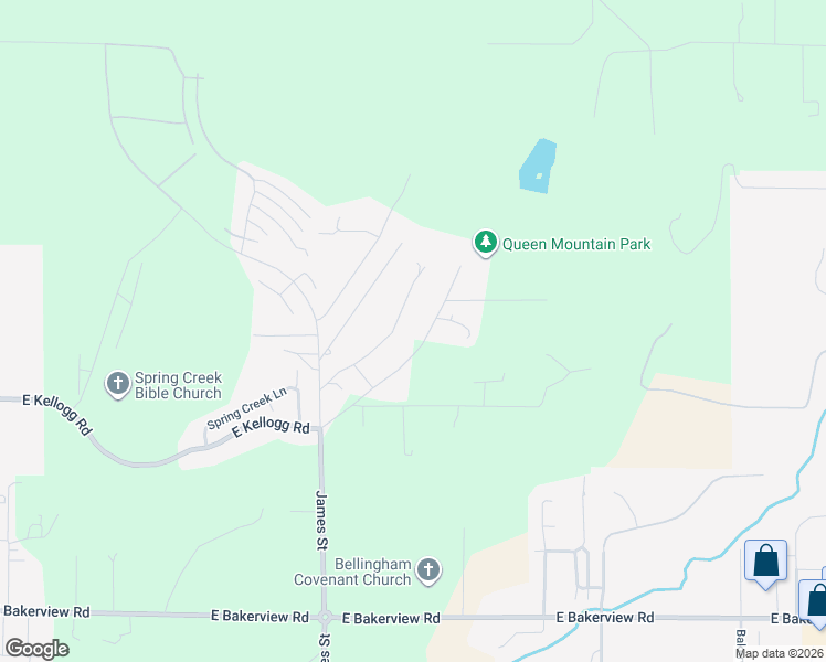 map of restaurants, bars, coffee shops, grocery stores, and more near 4310 King Avenue in Bellingham