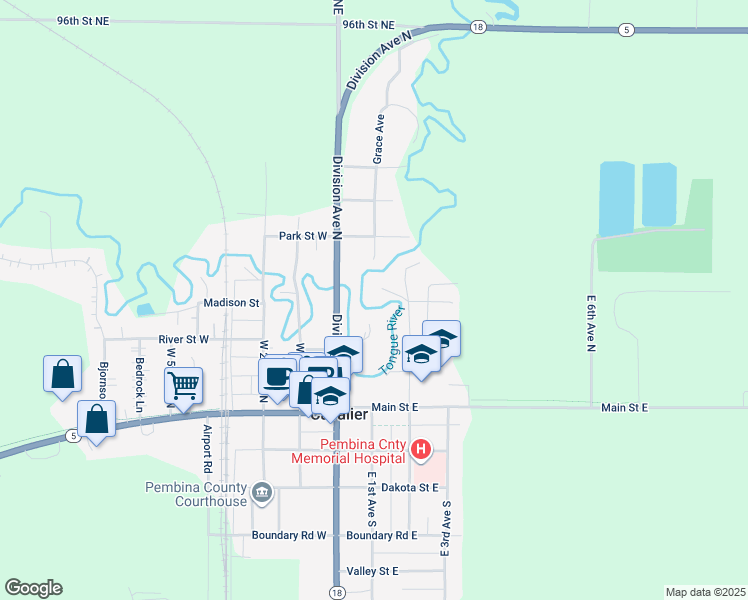map of restaurants, bars, coffee shops, grocery stores, and more near 198 Island Place in Cavalier