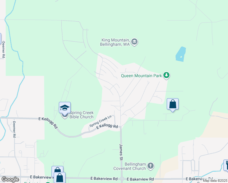 map of restaurants, bars, coffee shops, grocery stores, and more near 4320 Winslow Court in Bellingham